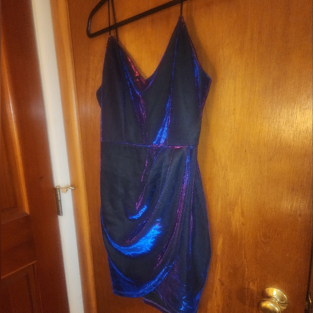 SHEIN Color Shift Dress, Blue/Red, Size L (US 8/10; EU 40/42)